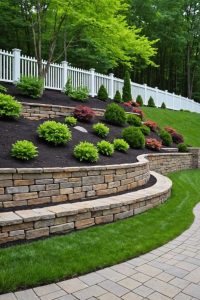 Retaining walls for erosion control in rainy climates